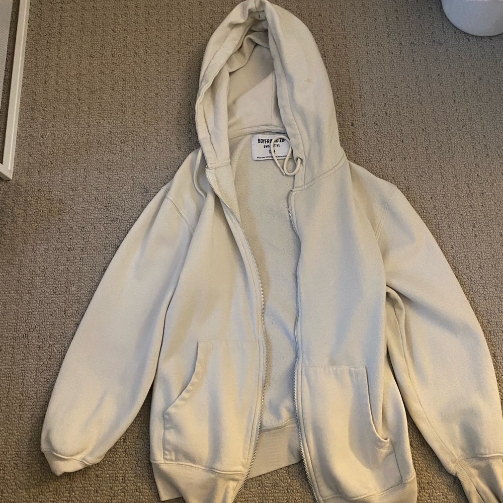 Cream zip up sweater
